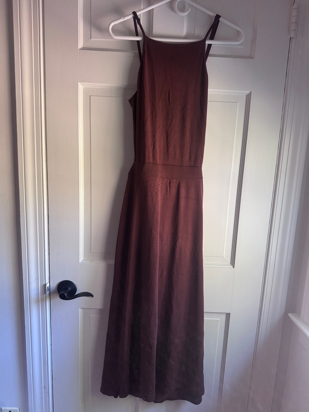 & Other Stories Brown Knit Midi Dress Size Medium Open Back Strappy